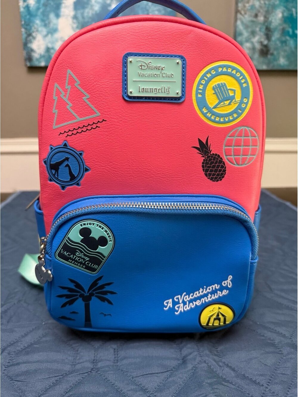Loungefly Disney Vacation Club Mini Backpack | Pink & Blue | Exclusive Member